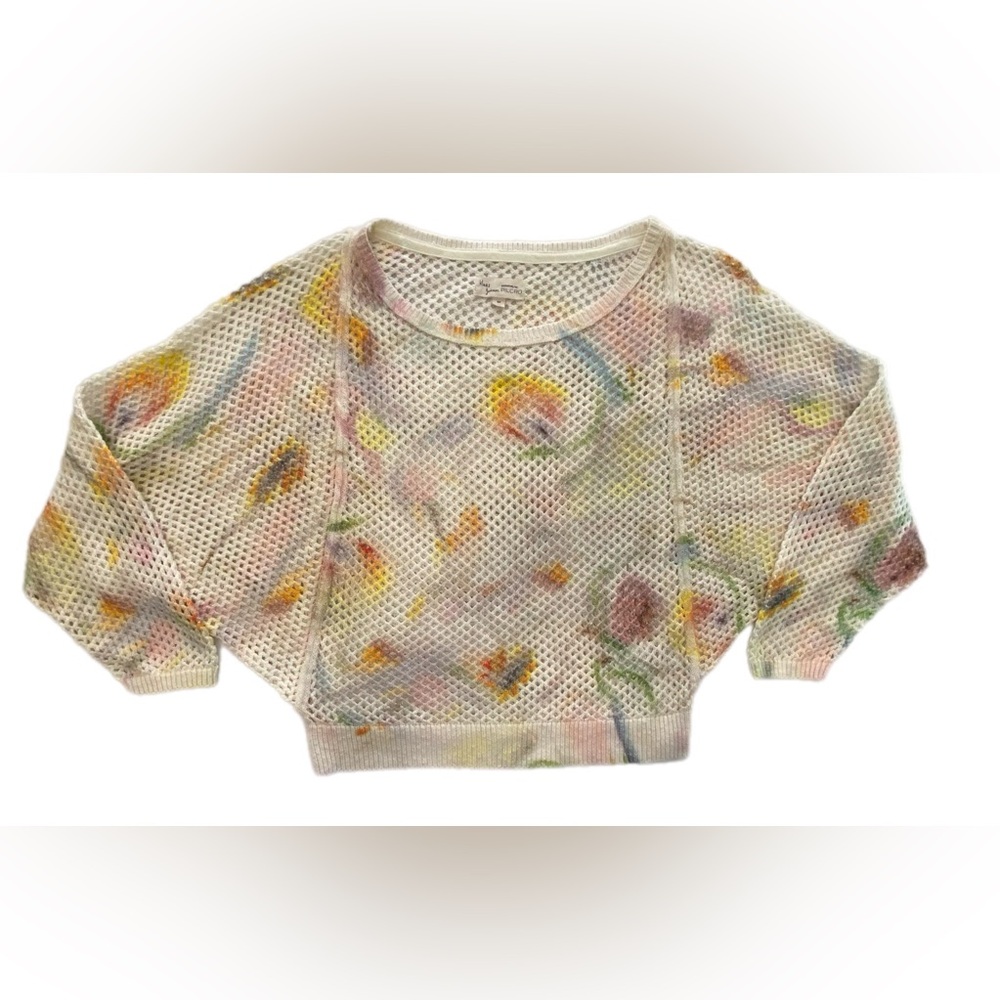 Anthropologie Klaas Jonkman Multicolor Mesh stitch crew neck sweater Medium - Picture 7 of 15